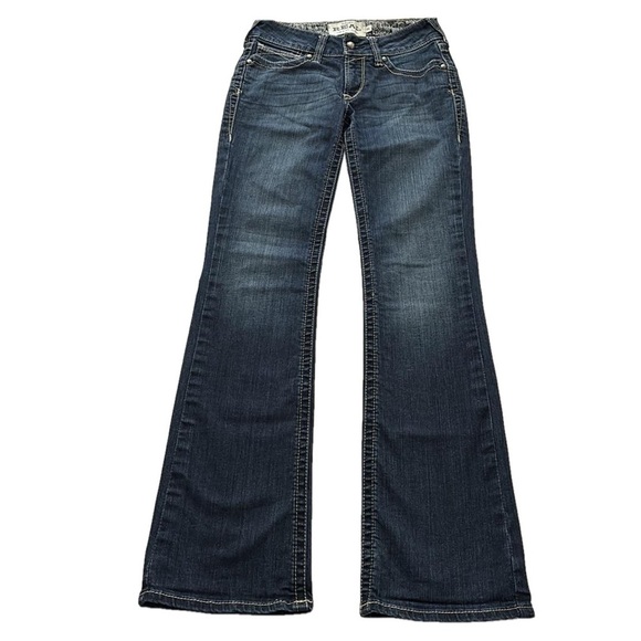 ARIAT R.E.A.L. DENIM Spitfire Boot Cut Jeans, Size 26L, Blue Denim - Picture 1 of 13